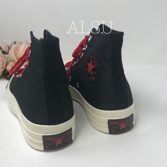 Converse Chuck 70 HI Canvas Black Enamel Red W - Picture 4 of 8